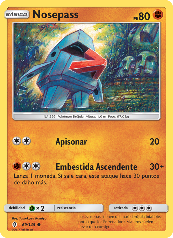 Nosepass 69 — Guardians Rising (Spanish Pokémon TCG card)
