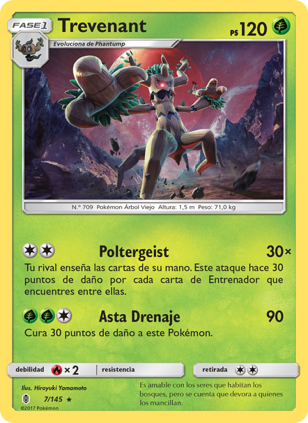 Trevenant 7 — Guardians Rising (Spanish Pokémon TCG card)