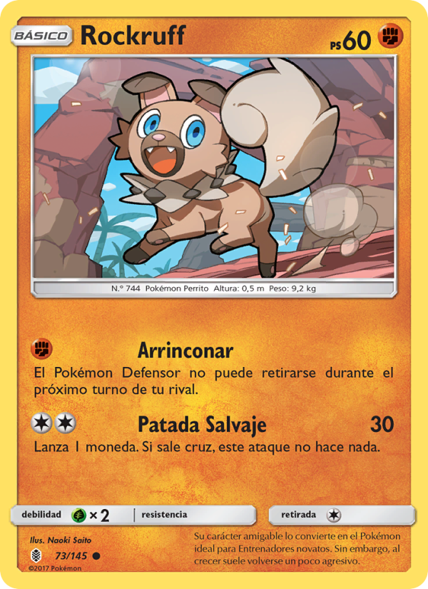 Rockruff 73 — Guardians Rising (Spanish Pokémon TCG card)