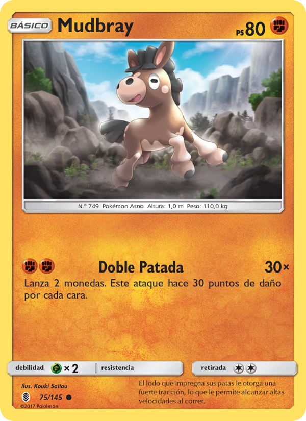 Mudbray 75 — Guardians Rising (Spanish Pokémon TCG card)