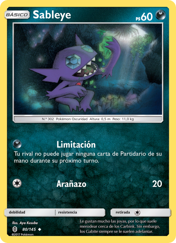 Sableye 80 — Guardians Rising (Spanish Pokémon TCG card)