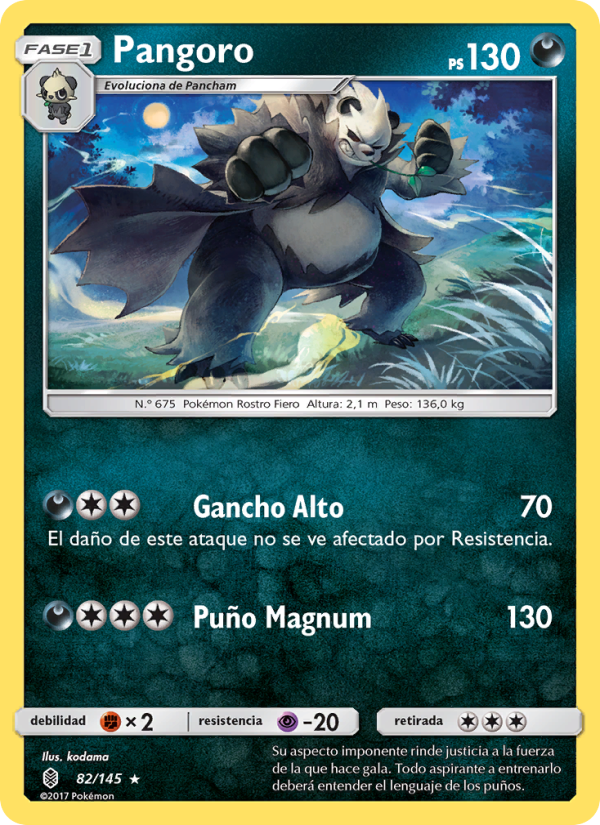Pangoro 82 — Guardians Rising (Spanish Pokémon TCG card)