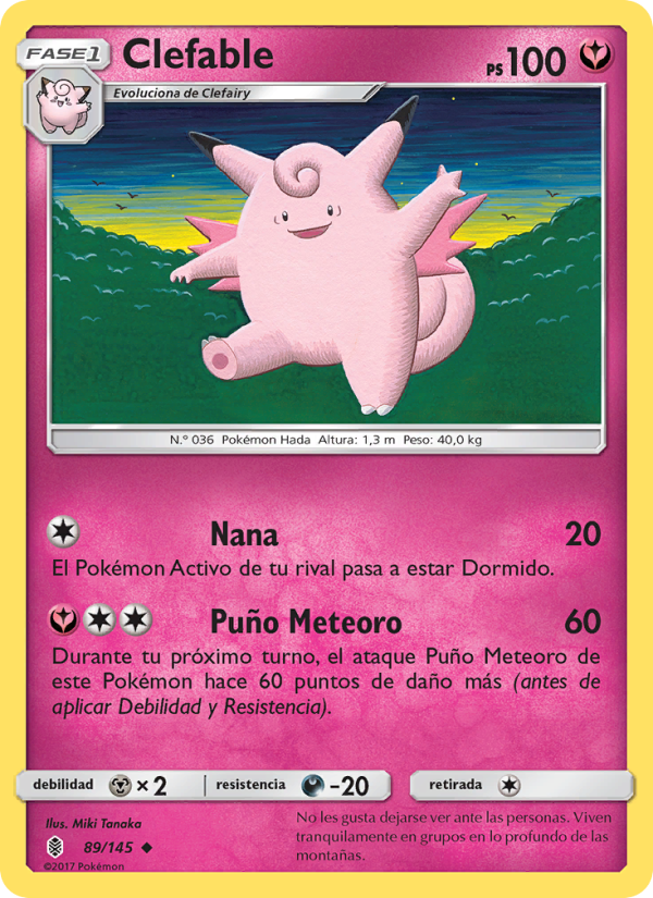 Clefable 89 — Guardians Rising (Spanish Pokémon TCG card)