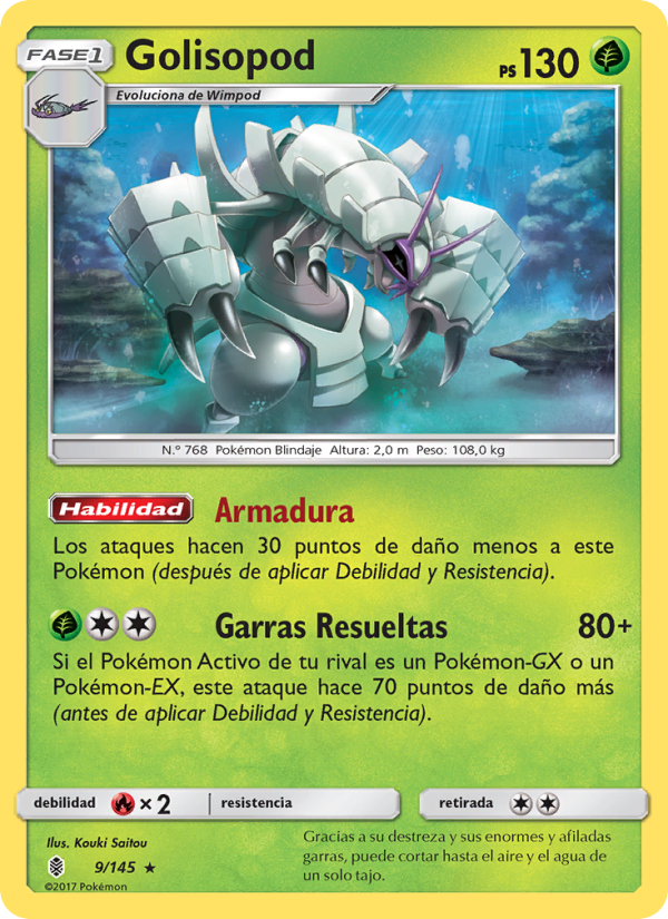 Golisopod 9 — Guardians Rising (Spanish Pokémon TCG card)