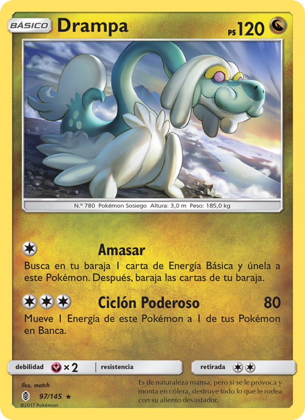 Drampa 97 — Guardians Rising (Spanish Pokémon TCG card)