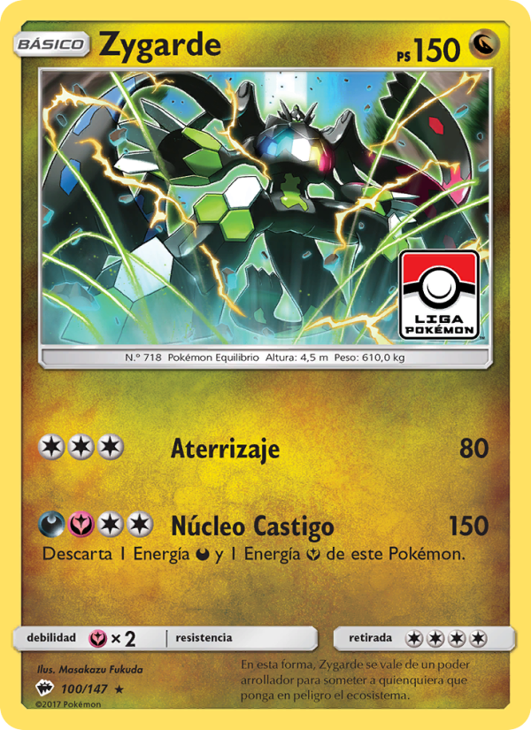 Zygarde 100 — Burning Shadows (Spanish Pokémon TCG card)