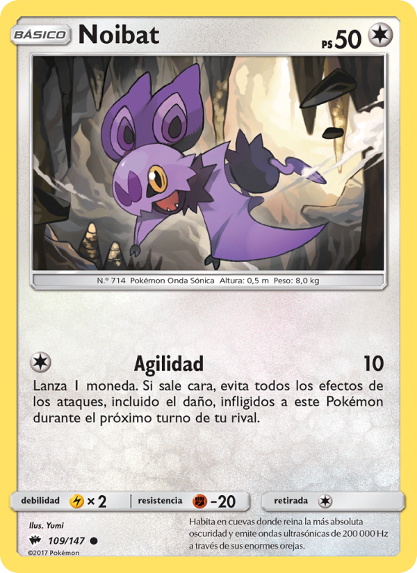 Noibat 109 — Burning Shadows (Spanish Pokémon TCG card)