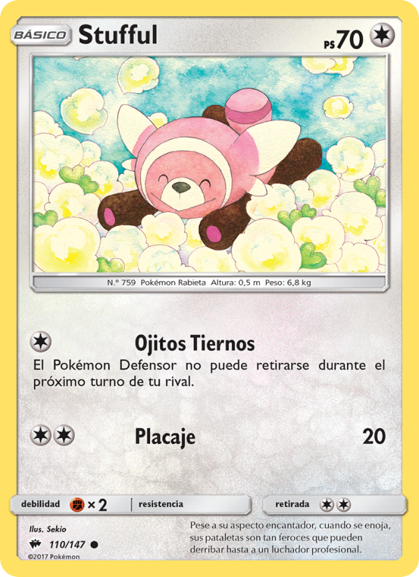 Stufful 110 — Burning Shadows (Spanish Pokémon TCG card)