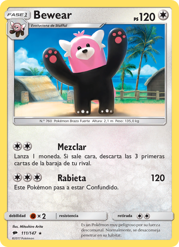 Bewear 111 — Burning Shadows (Spanish Pokémon TCG card)