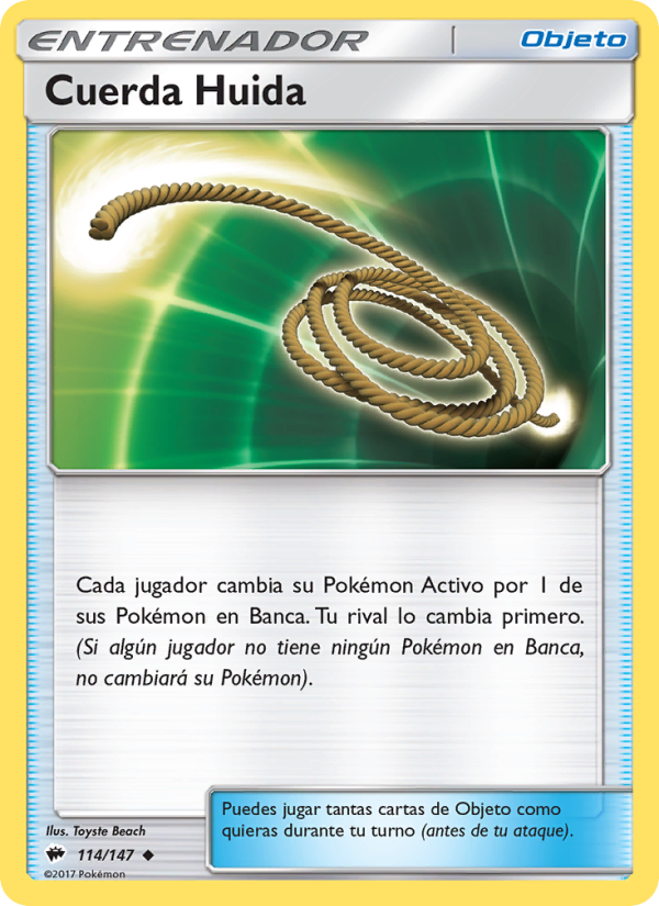 Cuerda Huida 114 — Burning Shadows (Spanish Pokémon TCG card)