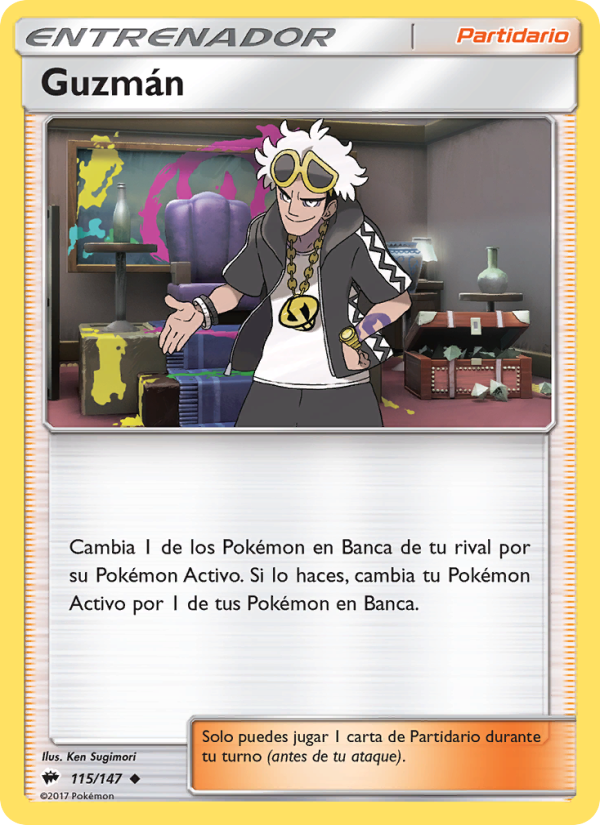 Guzmán 115 — Burning Shadows (Spanish Pokémon TCG card)