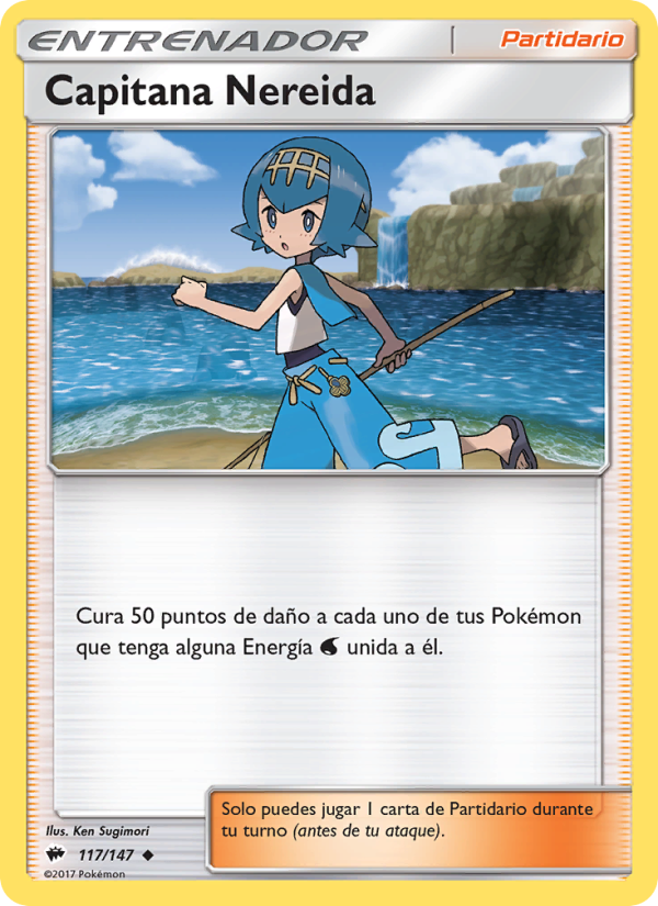 Capitana Nereida 117 — Burning Shadows (Spanish Pokémon TCG card)