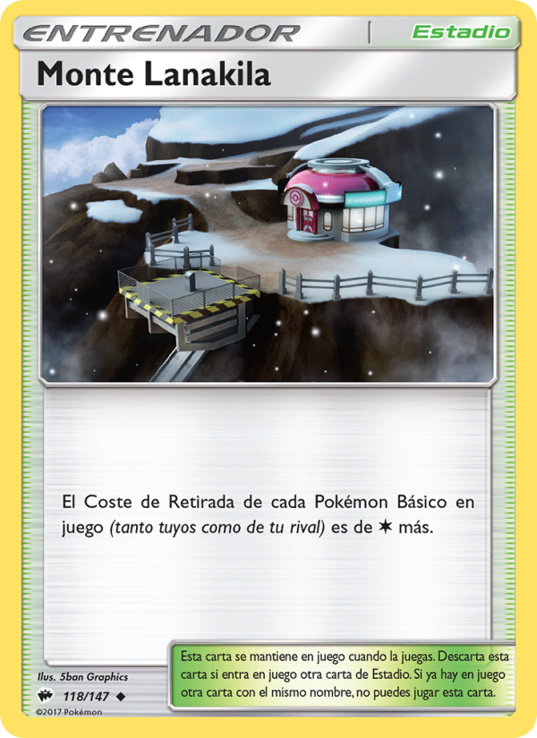 Monte Lanakila 118 — Burning Shadows (Spanish Pokémon TCG card)