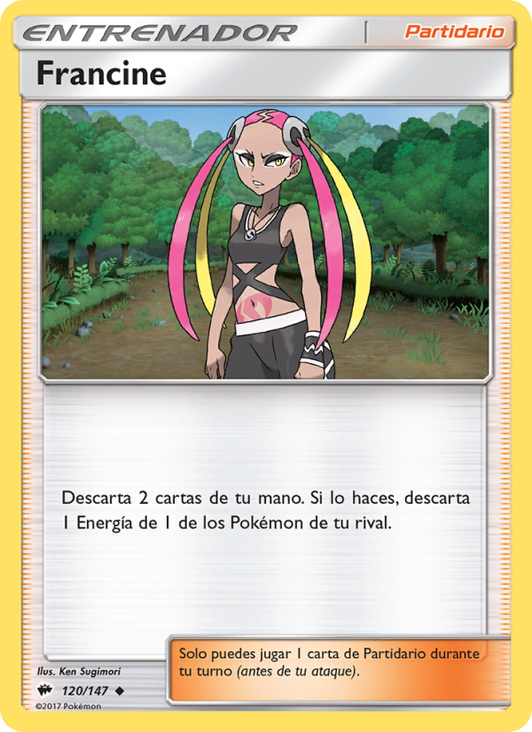 Francine 120 — Burning Shadows (Spanish Pokémon TCG card)