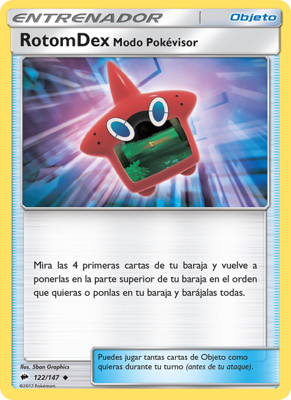 RotomDex Modo Pokévisor 122 — Burning Shadows (Spanish Pokémon TCG card)