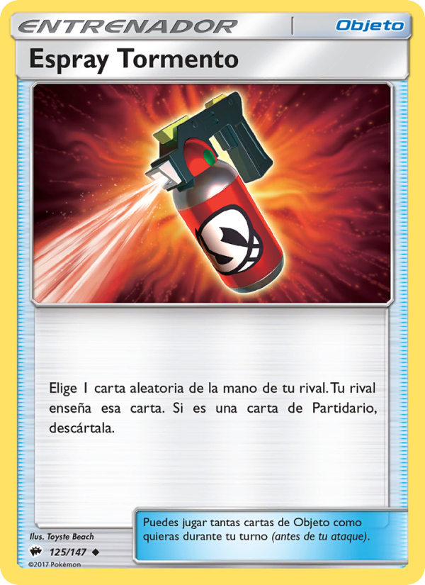 Espray Tormento 125 — Burning Shadows (Spanish Pokémon TCG card)