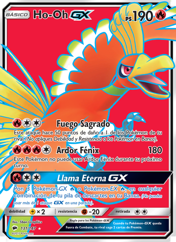 Ho-Oh GX 131 — Burning Shadows (Spanish Pokémon TCG card)
