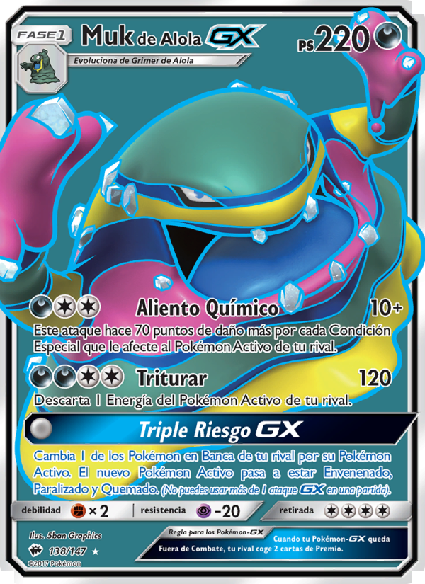Muk de Alola GX 138 — Burning Shadows (Spanish Pokémon TCG card)