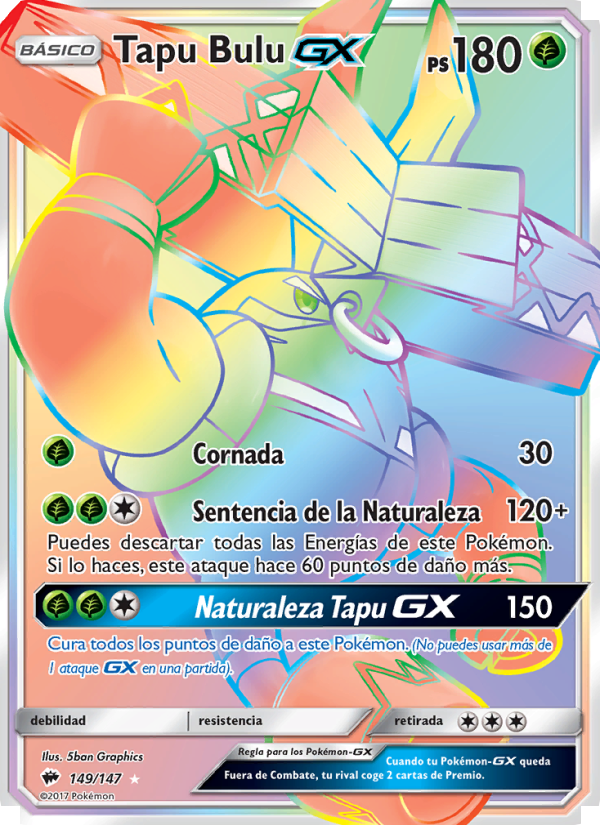 Tapu Bulu GX 149 — Burning Shadows (Spanish Pokémon TCG card)