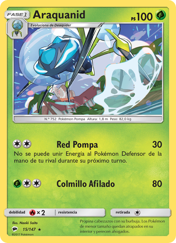 Araquanid 15 — Burning Shadows (Spanish Pokémon TCG card)