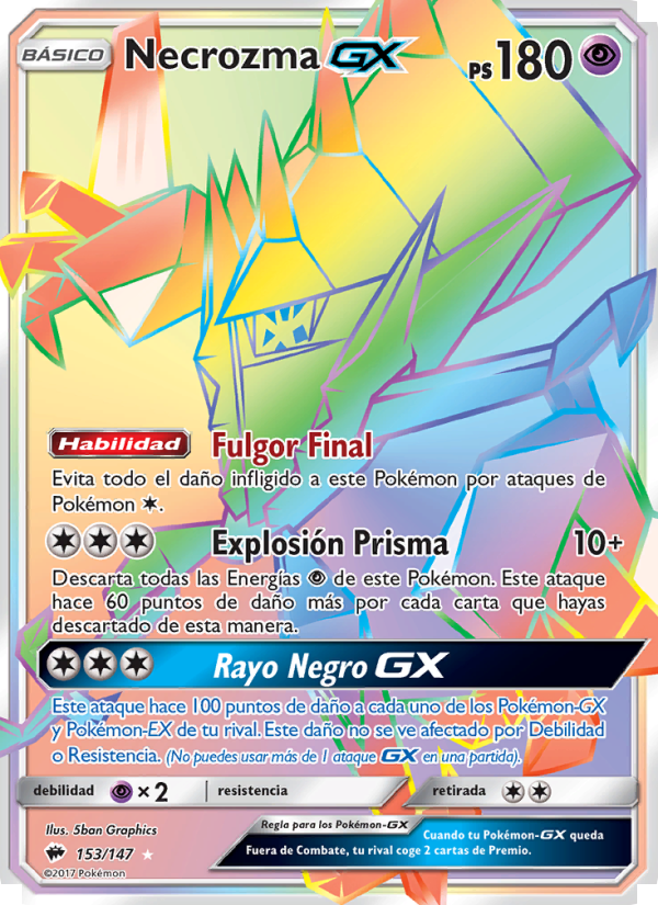 Necrozma GX 153 — Burning Shadows (Spanish Pokémon TCG card)