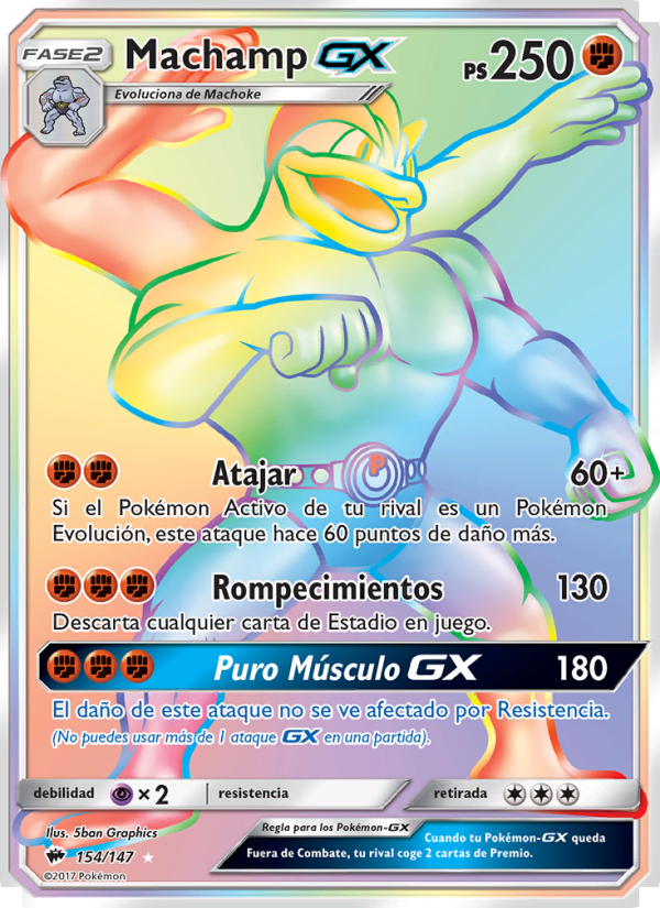 Machamp GX 154 — Burning Shadows (Spanish Pokémon TCG card)