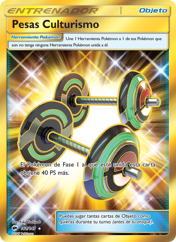 Pesas Culturismo 161 — Burning Shadows (Spanish Pokémon TCG card)