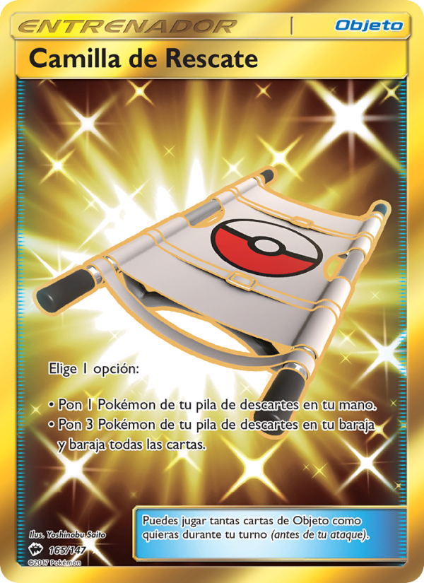 Camilla de Rescate 165 — Burning Shadows (Spanish Pokémon TCG card)