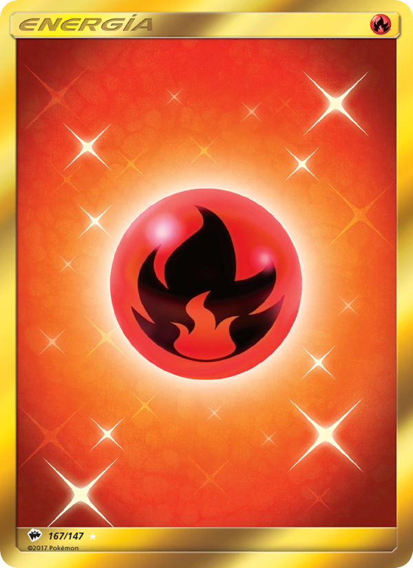 Energía Fuego 167 — Burning Shadows (Spanish Pokémon TCG card)