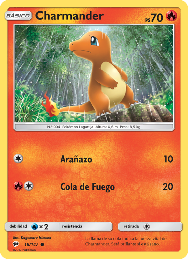 Charmander 18 — Burning Shadows (Spanish Pokémon TCG card)