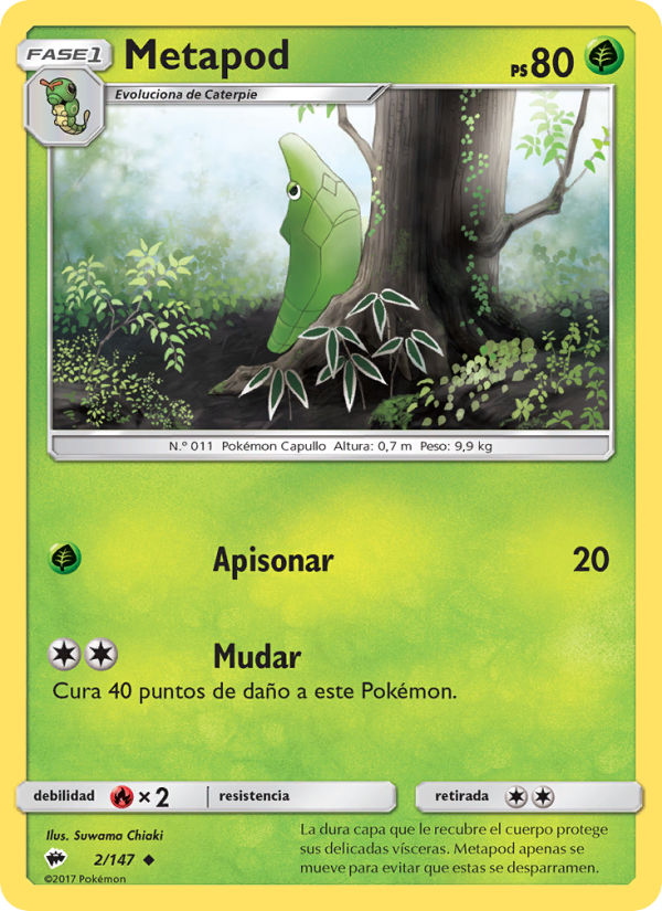 Metapod 2 — Burning Shadows (Spanish Pokémon TCG card)