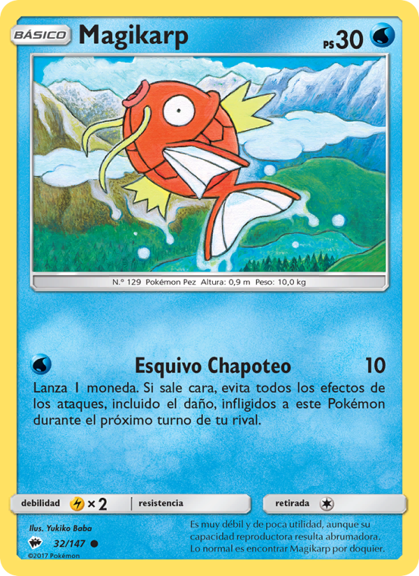 Magikarp 32 — Burning Shadows (Spanish Pokémon TCG card)