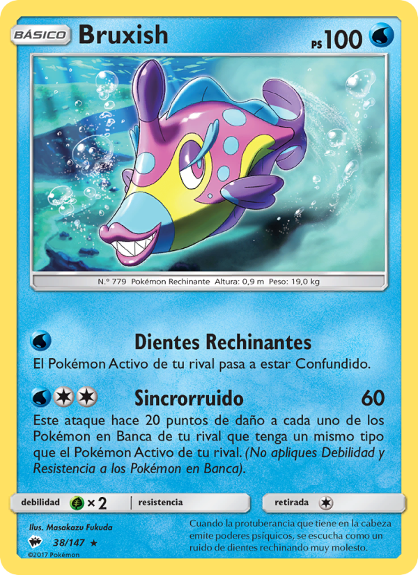 Bruxish 38 — Burning Shadows (Spanish Pokémon TCG card)
