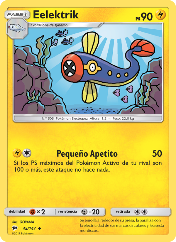 Eelektrik 45 — Burning Shadows (Spanish Pokémon TCG card)