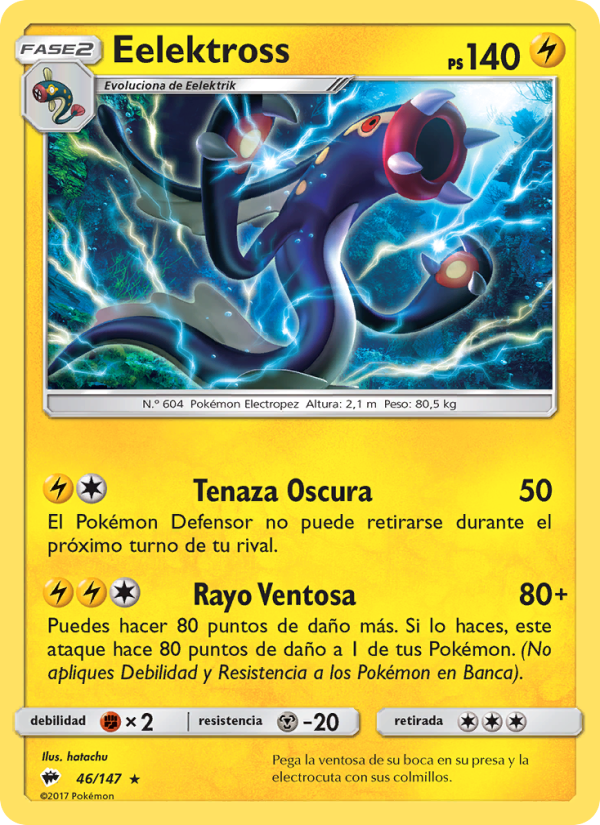 Eelektross 46 — Burning Shadows (Spanish Pokémon TCG card)