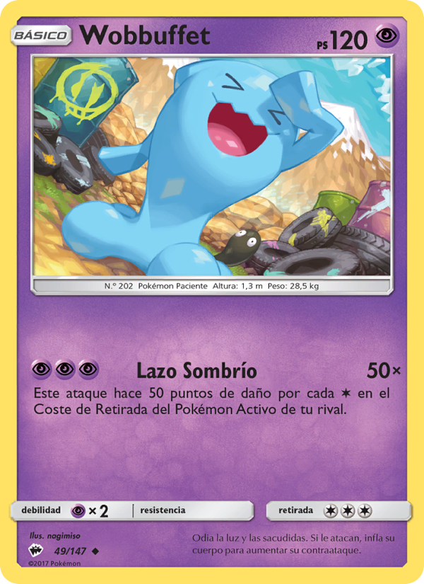 Wobbuffet 49 — Burning Shadows (Spanish Pokémon TCG card)
