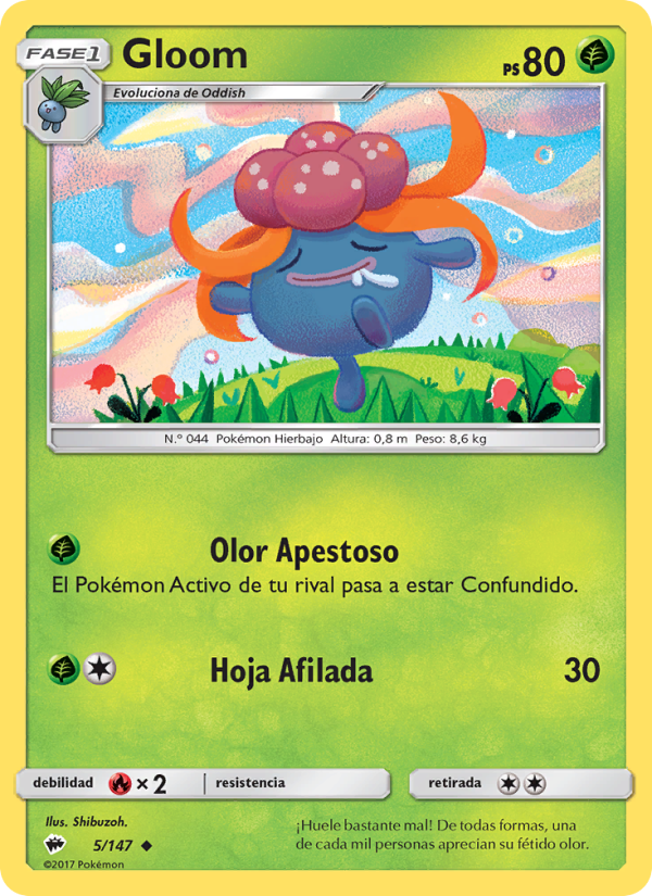 Gloom 5 — Burning Shadows (Spanish Pokémon TCG card)