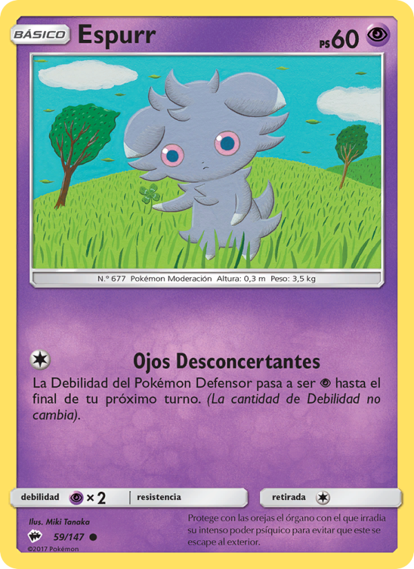 Espurr 59 — Burning Shadows (Spanish Pokémon TCG card)