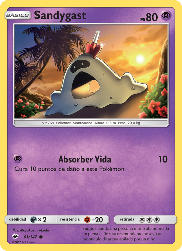 Sandygast 61 — Burning Shadows (Spanish Pokémon TCG card)