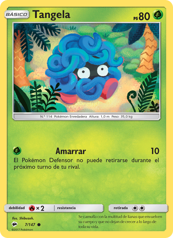 Tangela 7 — Burning Shadows (Spanish Pokémon TCG card)