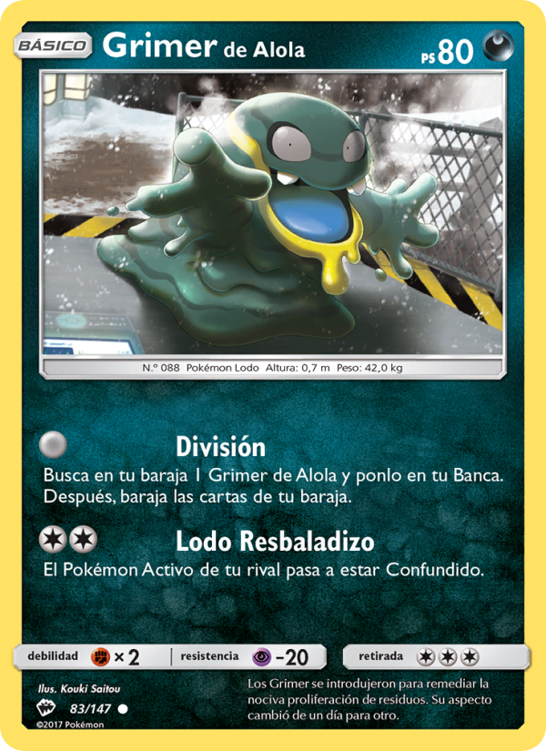 Grimer de Alola 83 — Burning Shadows (Spanish Pokémon TCG card)