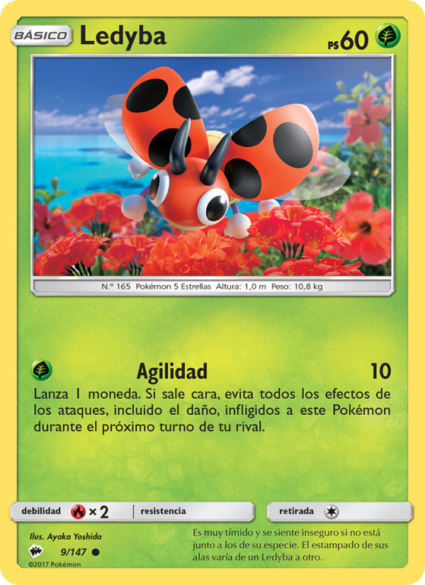 Ledyba 9 — Burning Shadows (Spanish Pokémon TCG card)