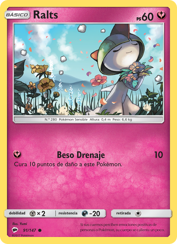 Ralts 91 — Burning Shadows (Spanish Pokémon TCG card)