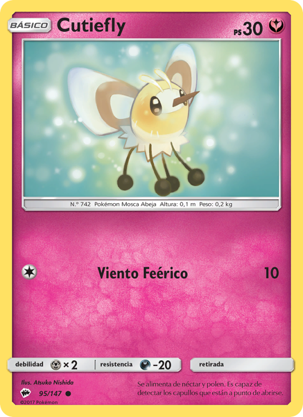 Cutiefly 95 — Burning Shadows (Spanish Pokémon TCG card)