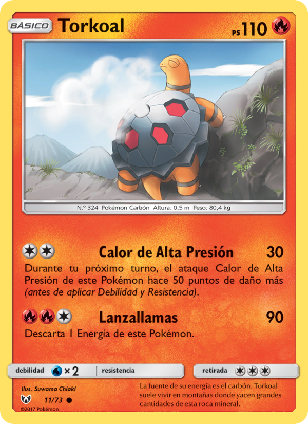 Torkoal 11 — Schimmernde Legenden (Spanish Pokémon TCG card)