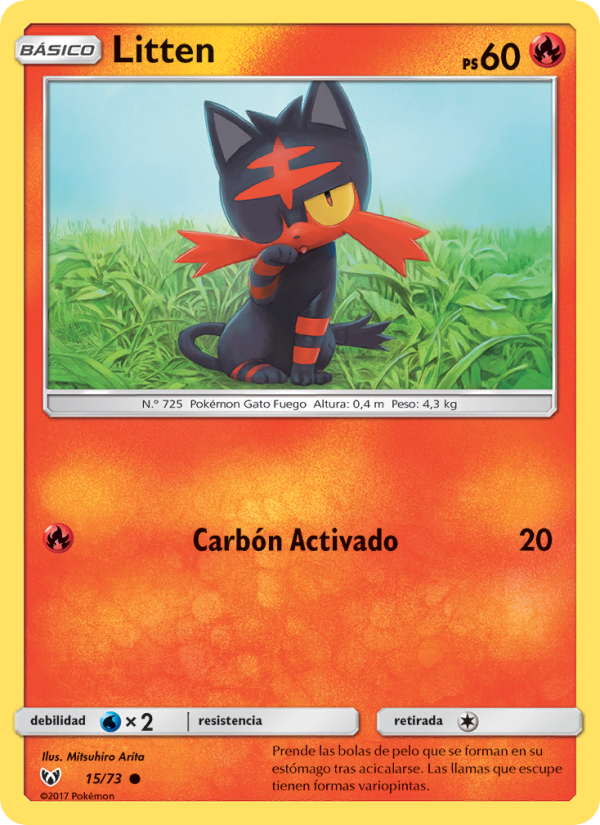 Litten 15 — Schimmernde Legenden (Spanish Pokémon TCG card)