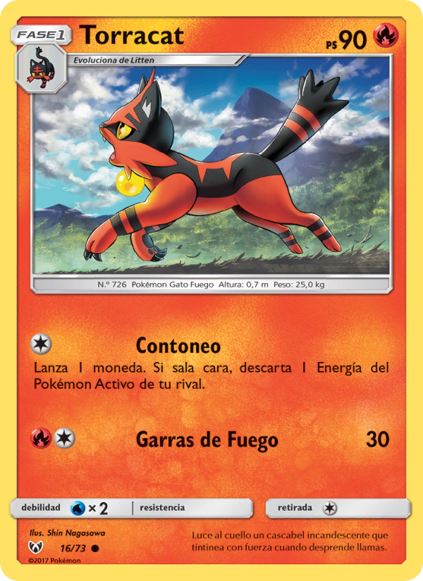 Torracat 16 — Schimmernde Legenden (Spanish Pokémon TCG card)