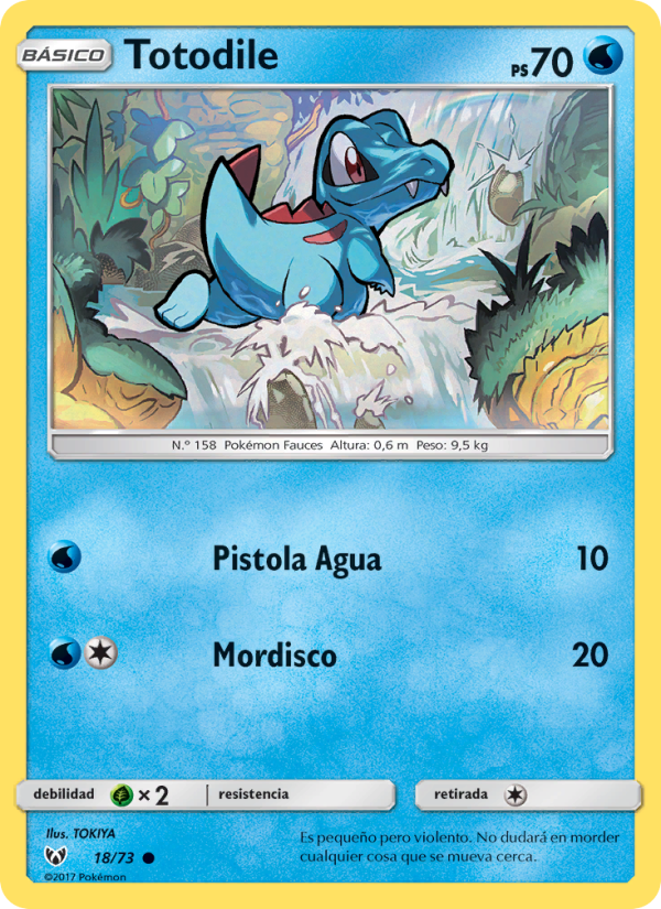 Totodile 18 — Schimmernde Legenden (Spanish Pokémon TCG card)