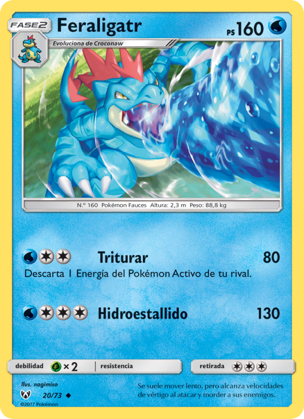 Feraligatr 20 — Schimmernde Legenden (Spanish Pokémon TCG card)