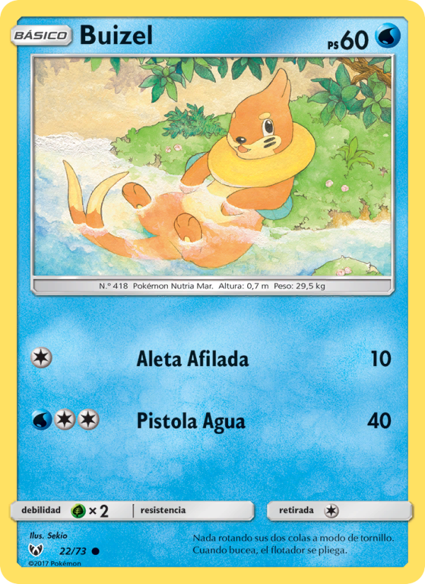 Buizel 22 — Schimmernde Legenden (Spanish Pokémon TCG card)